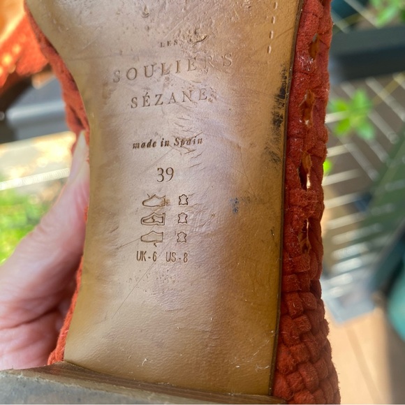 SÉZANE—‘Low Laura’ court shoes. Size 39. Beautiful Rustic Red, braided suede 🌺 - Picture 12 of 16